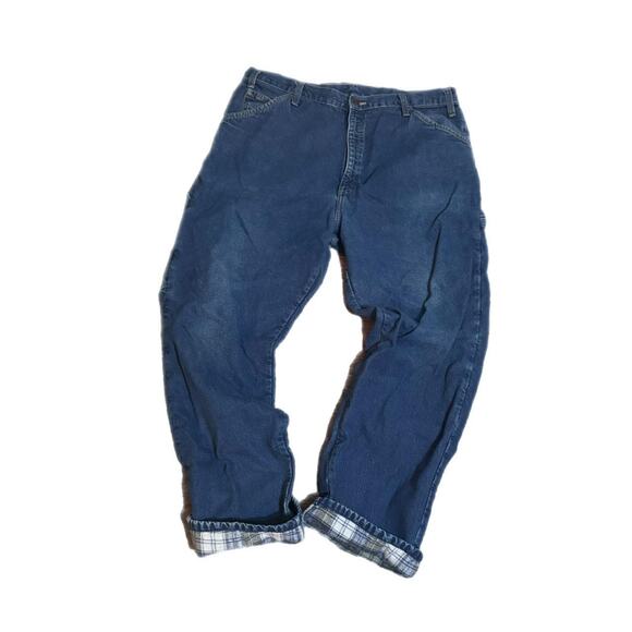 Dickies carpenter jeans with plaid flannel lining  38x30 - Picture 1 of 4